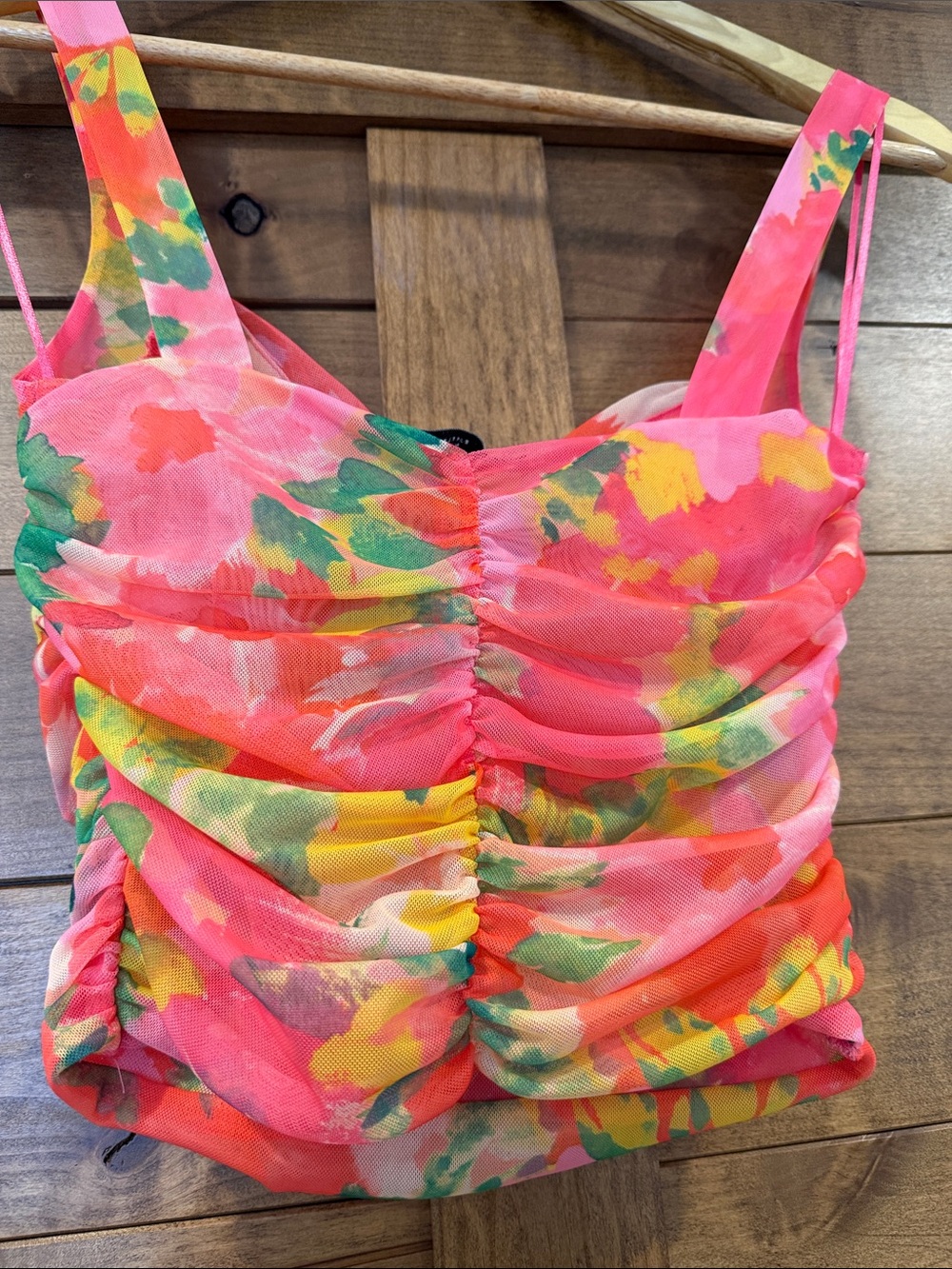 Zara Multicolor Pink Floral Bustier Camisole - Picture 4 of 4